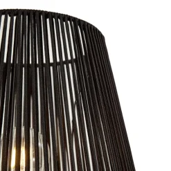 QAZQA Stehlampen Außen|Gartenbeleuchtung*Outdoor-Stehleuchte schwarz mit schwarzem Seilschirm IP44 - Virginia Jayla