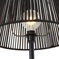 QAZQA Stehlampen Außen|Gartenbeleuchtung*Outdoor-Stehleuchte schwarz mit schwarzem Seilschirm IP44 - Virginia Jayla