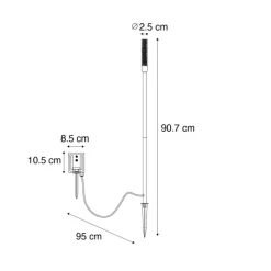 QAZQA Gartenbeleuchtung|Led-Außenleuchten*Outdoor-Stehleuchte schwarz inkl. wiederaufladbarem LED und Solar - Barry