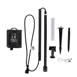 QAZQA Gartenbeleuchtung|Led-Außenleuchten*Outdoor-Stehleuchte schwarz inkl. wiederaufladbarem LED und Solar - Barry