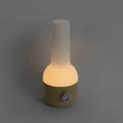 QAZQA Gartenbeleuchtung|Led-Außenleuchten*Outdoor-Tischleuchte Gold mit Weiß inkl. wiederaufladbarem LED IP44 - Haard