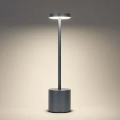 QAZQA Tischlampe Außen|Akku Lampen*Outdoor-Tischleuchte grau inkl. LED mit Touchdimmer wiederaufladbar - Dupont