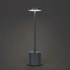 QAZQA Tischlampe Außen|Akku Lampen*Outdoor-Tischleuchte grau inkl. LED mit Touchdimmer wiederaufladbar - Dupont