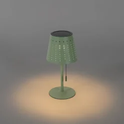 QAZQA Gartenbeleuchtung|Led-Außenleuchten*Outdoor-Tischleuchte grün inkl. LED 3-stufig dimmbar wiederaufladbar und Solar - Ferre