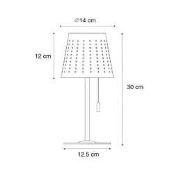 QAZQA Gartenbeleuchtung|Led-Außenleuchten*Outdoor-Tischleuchte grün inkl. LED 3-stufig dimmbar wiederaufladbar und Solar - Ferre