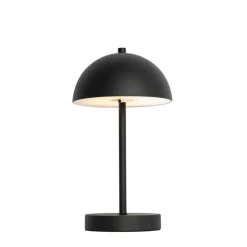 QAZQA Gartenbeleuchtung|Led-Außenleuchten*Outdoor-Tischleuchte Pilz schwarz wiederaufladbar 3-stufig dimmbar - Keira