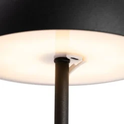 QAZQA Gartenbeleuchtung|Led-Außenleuchten*Outdoor-Tischleuchte Pilz schwarz wiederaufladbar 3-stufig dimmbar - Keira