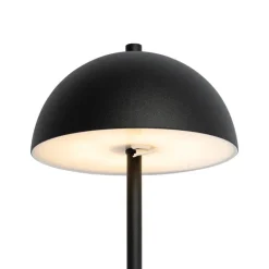 QAZQA Gartenbeleuchtung|Led-Außenleuchten*Outdoor-Tischleuchte Pilz schwarz wiederaufladbar 3-stufig dimmbar - Keira