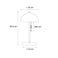 QAZQA Gartenbeleuchtung|Led-Außenleuchten*Outdoor-Tischleuchte Pilz Weiß Wiederaufladbar 3-stufig Dimmbar - Keira