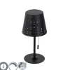 QAZQA Gartenbeleuchtung|Led-Außenleuchten*Outdoor-Tischleuchte schwarz inkl. LED 3-stufig dimmbar wiederaufladbar und Solar - Ferre