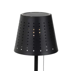 QAZQA Gartenbeleuchtung|Led-Außenleuchten*Outdoor-Tischleuchte schwarz inkl. LED 3-stufig dimmbar wiederaufladbar und Solar - Ferre