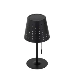 QAZQA Gartenbeleuchtung|Led-Außenleuchten*Outdoor-Tischleuchte schwarz inkl. LED 3-stufig dimmbar wiederaufladbar und Solar - Ferre