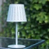 QAZQA Gartenbeleuchtung|Led-Außenleuchten*Outdoor-Tischleuchte weiß inkl. LED 3-stufig dimmbar wiederaufladbar und Solar - Ferre