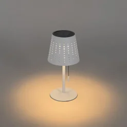 QAZQA Gartenbeleuchtung|Led-Außenleuchten*Outdoor-Tischleuchte weiß inkl. LED 3-stufig dimmbar wiederaufladbar und Solar - Ferre