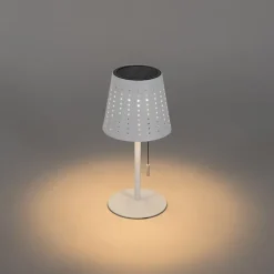 QAZQA Gartenbeleuchtung|Led-Außenleuchten*Outdoor-Tischleuchte weiß inkl. LED 3-stufig dimmbar wiederaufladbar und Solar - Ferre