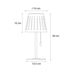 QAZQA Gartenbeleuchtung|Led-Außenleuchten*Outdoor-Tischleuchte weiß inkl. LED 3-stufig dimmbar wiederaufladbar und Solar - Ferre