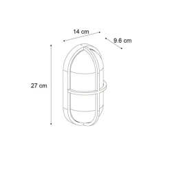 QAZQA Gartenbeleuchtung|Außenwandleuchten*Outdoor-Wandleuchte schwarz oval IP65 - Target
