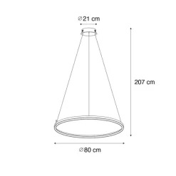 QAZQA Professional Schlafzimmerlampen|Küchenlampen*Pendelleuchte Bronze 80 cm inkl. LED 3-Stufen-Dimmbar - Girello