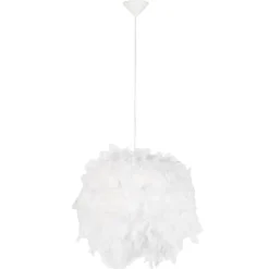Kinder QAZQA Kinderzimmerlampen|Küchenlampen*Pendelleuchte im Landhausstil weiß mit Federn - Feather