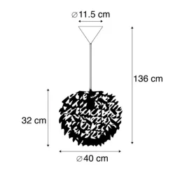 Kinder QAZQA Kinderzimmerlampen|Küchenlampen*Pendelleuchte im Landhausstil weiß mit Federn - Feather