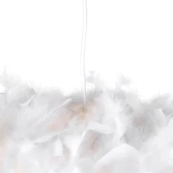 Kinder QAZQA Kinderzimmerlampen|Küchenlampen*Pendelleuchte im Landhausstil weiß mit Federn - Feather