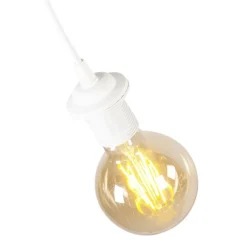 Kinder QAZQA Kinderzimmerlampen|Küchenlampen*Pendelleuchte im Landhausstil weiß mit Federn - Feather