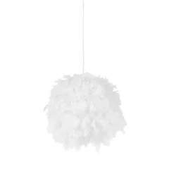 Kinder QAZQA Kinderzimmerlampen|Küchenlampen*Pendelleuchte im Landhausstil weiß mit Federn - Feather