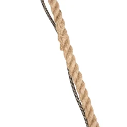 QAZQA Pendelleuchten|Wohnzimmerlampen*Pendelleuchte im Landhausstil Seil mit Rattan - Calamus