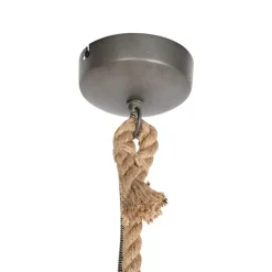 QAZQA Pendelleuchten|Wohnzimmerlampen*Pendelleuchte im Landhausstil Seil mit Rattan - Calamus