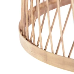 QAZQA Pendelleuchten|Wohnzimmerlampen*Pendelleuchte im Landhausstil Seil mit Rattan - Calamus