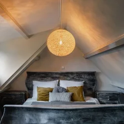 QAZQA Schlafzimmerlampen|Esszimmerlampen*Pendelleuchte im Landhausstil weiße Kugel 45cm - Corda