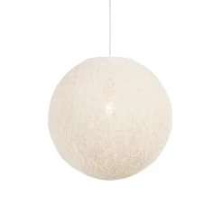 QAZQA Schlafzimmerlampen|Esszimmerlampen*Pendelleuchte im Landhausstil weiße Kugel 45cm - Corda