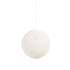 QAZQA Schlafzimmerlampen|Esszimmerlampen*Pendelleuchte im Landhausstil weiße Kugel 45cm - Corda
