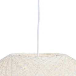 QAZQA Schlafzimmerlampen|Esszimmerlampen*Pendelleuchte im Landhausstil weiße Kugel 45cm - Corda