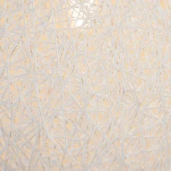 QAZQA Schlafzimmerlampen|Esszimmerlampen*Pendelleuchte im Landhausstil weiße Kugel 45cm - Corda