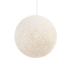 QAZQA Schlafzimmerlampen|Esszimmerlampen*Pendelleuchte im Landhausstil weiße Kugel 45cm - Corda