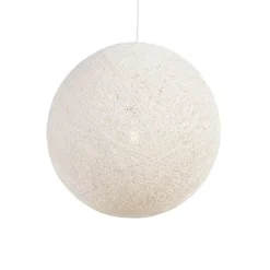 QAZQA Schlafzimmerlampen|Esszimmerlampen*Pendelleuchte im Landhausstil weiße Kugel 60cm - Corda