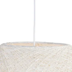 QAZQA Schlafzimmerlampen|Esszimmerlampen*Pendelleuchte im Landhausstil weiße Kugel 60cm - Corda