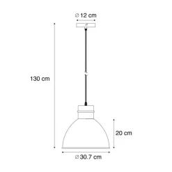 QAZQA Pendelleuchten|Wohnzimmerlampen*Pendelleuchte im Landhausstil grau - Dory