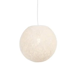 QAZQA Pendelleuchten|Wohnzimmerlampen*Pendelleuchte im Landhausstil weiße Kugel 35cm - Corda