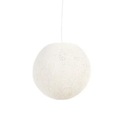 QAZQA Pendelleuchten|Wohnzimmerlampen*Pendelleuchte im Landhausstil weiße Kugel 35cm - Corda