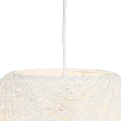 QAZQA Pendelleuchten|Wohnzimmerlampen*Pendelleuchte im Landhausstil weiße Kugel 35cm - Corda