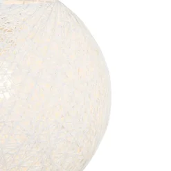 QAZQA Pendelleuchten|Wohnzimmerlampen*Pendelleuchte im Landhausstil weiße Kugel 35cm - Corda