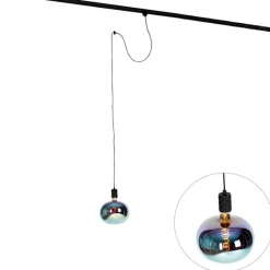 QAZQA Deckenstrahler|Aufbaustrahler*Pendelleuchte mit Schienenaufhängung schwarz inkl. LED G220 - Cavalux