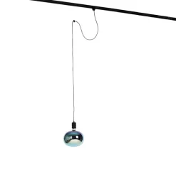 QAZQA Deckenstrahler|Aufbaustrahler*Pendelleuchte mit Schienenaufhängung schwarz inkl. LED G220 - Cavalux