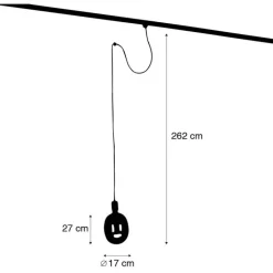 QAZQA Deckenstrahler|Aufbaustrahler*Pendelleuchte mit Schienenaufhängung schwarz inkl. LED G170 - Cavalux