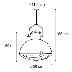 QAZQA Pendelleuchten|Wohnzimmerlampen*Pendelleuchte rost mit goldener Innenseite - Engine