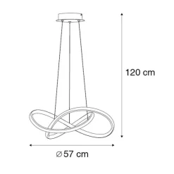 Paul Neuhaus Led-Pendelleuchten|Pendelleuchten*Pendelleuchte Schwarz 57 cm 3-Stufen-Dimmbar inkl. LED - Viola Due