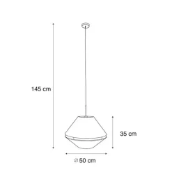 QAZQA Pendelleuchten|Wohnzimmerlampen*Pendelleuchte Schwarz mit Doppel-Samtlampenschirm Grün mit Gold Innen - Combi 1