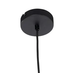 QAZQA Pendelleuchten|Wohnzimmerlampen*Pendelleuchte Schwarz mit Doppel-Samtlampenschirm Grün mit Gold Innen - Combi 1